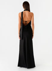 Keena Scarf Maxi Dress - Black