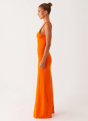 Elaina Knit Maxi Dress - Orange