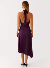 Casta Halterneck Midi Dress - Plum