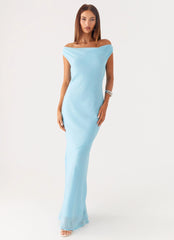 Brittany Chiffon Maxi Dress - Turquoise