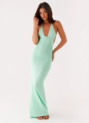 Tropez Knit Maxi Dress - Pastel Green