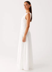 Carmel High Neck Maxi Dress - White