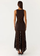 Koka Lace Maxi Dress - Cool Chocolate