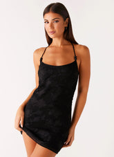 Sunset Glow Mini Dress - Black