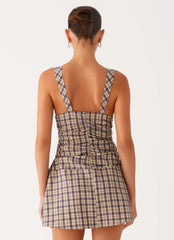 Tablo Drop Waist Mini Dress - Check Print