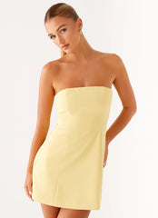 Honey Bow Mini Dress - Yellow