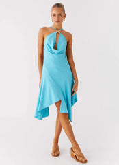Salt Kiss Midi Dress - Turquoise