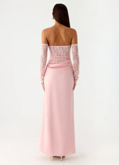 Kaina Off Shoulder Maxi Dress - Pink
