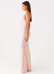 Attitude Knit Sequin Maxi Dress - Iridescent Pink