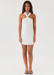 Keira Linen Mini Dress - White
