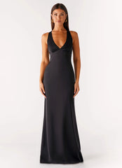 Desi Halterneck Maxi Dress - Black