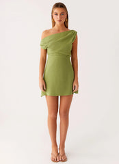 Lady Love Linen Mini Dress - Cactus