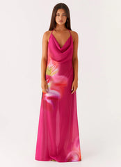 Fantasy Maxi Dress - Pink Tropical