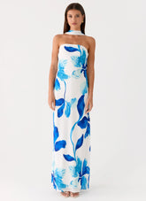 Ashelle Chiffon Maxi Dress - Cerulean Bloom
