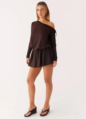 Zinnia Mini Dress - Chocolate
