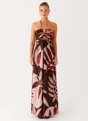 Ramona Linen Maxi Dress - Cinnamon Palm