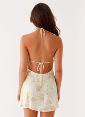 Leo Beaded Mini Dress - Yellow