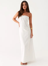 Cerisa Linen Maxi Dress - White