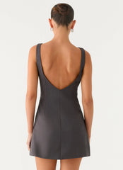 Lulita Mini Dress - Charcoal Grey