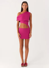 Give Me A Sign Mini Dress - Fuchsia