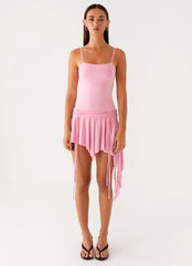 Lino Mini Dress - Baby Pink