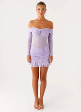 Tiff Long Sleeve Mini Dress - Lilac