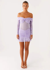 Tiff Long Sleeve Mini Dress - Lilac