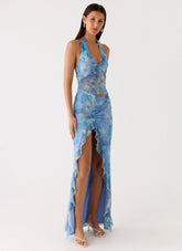 Last Sequence Maxi Dress - Aqua Paisley