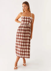 Shyanne Midi Dress - Chocolate Check