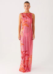 Sorella Maxi Dress - Tropical Pink Print