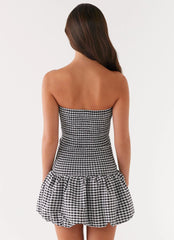 Martell Mini Dress - Black Gingham
