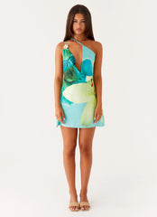 Aiva Mini Dress - Turquoise Floral