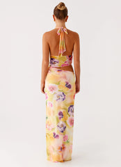 Main Act Halter Maxi Dress - Sunburst Floral