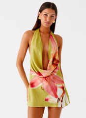 Varindra Cowl Mini Dress - Jungle Floral