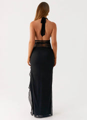 Wrenna Halter Neck Maxi Dress - Black