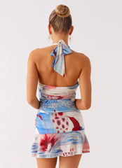 Starlit Night Mini Dress - Deep Sea Bloom