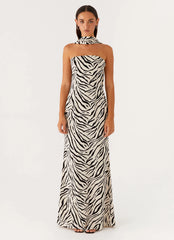 Jigsaw Strapless Maxi Dress - Zebra