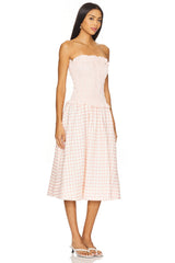Petal Gingham Midi Dress