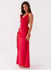 Diedre Rose Strappy Maxi Dress - Raspberry