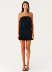 Only A Dream Strapless Mini Dress - Black