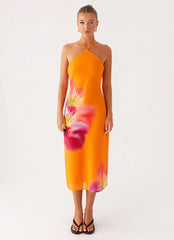 Kea Midi Dress - Orange Tropical