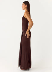 Matoma Bodysuit Maxi Dress - Cool Chocolate