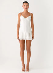 Sync Love Broderie Mini Dress - White
