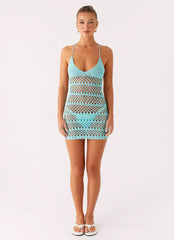 Ocean Whisper Mini Dress - Turquoise