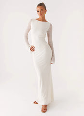 Ethereal Long Sleeve Maxi Dress - Ivory
