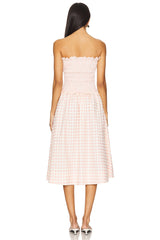 Petal Gingham Midi Dress