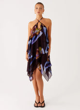 Verbena Midi Dress - Dark Floral