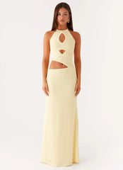 Lanah Cut Out Maxi Dress - Yellow