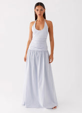 Cristina Halter Maxi Dress - Cornflower Blue