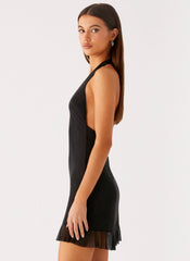 Odrella Sequin Mini Dress - Black